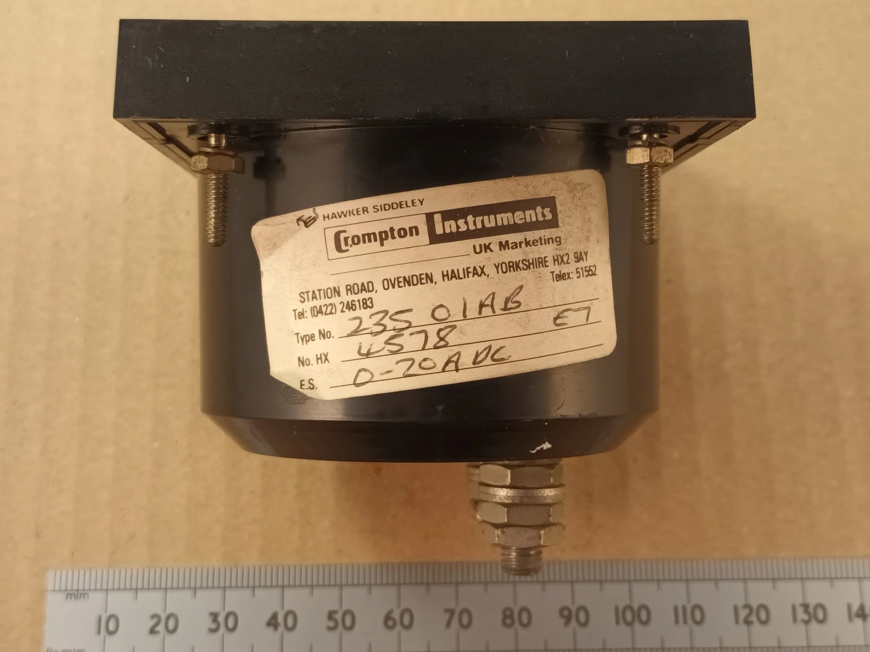 20A D.C. Moving Coil Battery Charge Meter 88mm With Internal Shunt