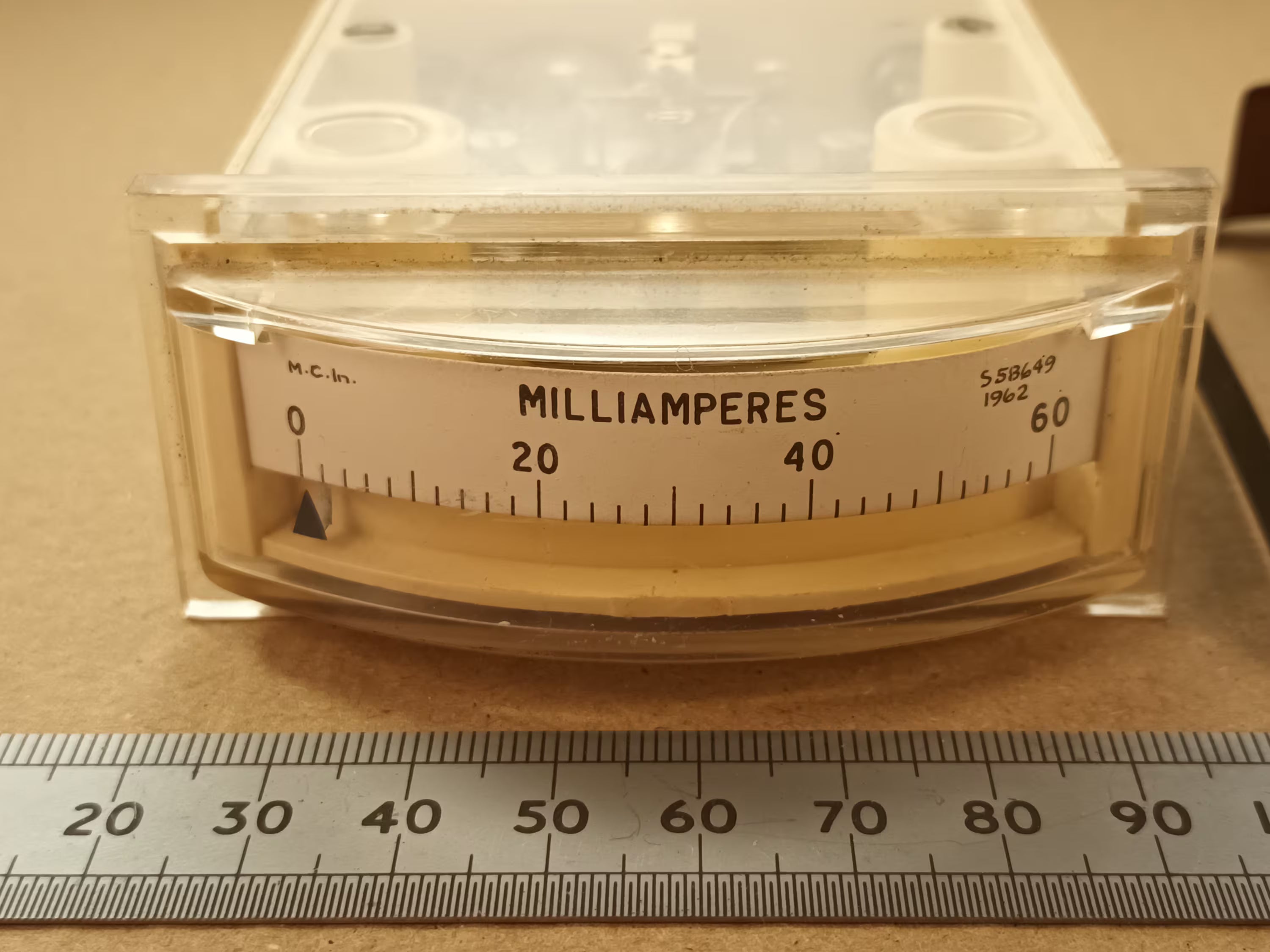 60mA D.C. F.S.D. Sideways Pointer Movement Moving Coil Meter Side Winking