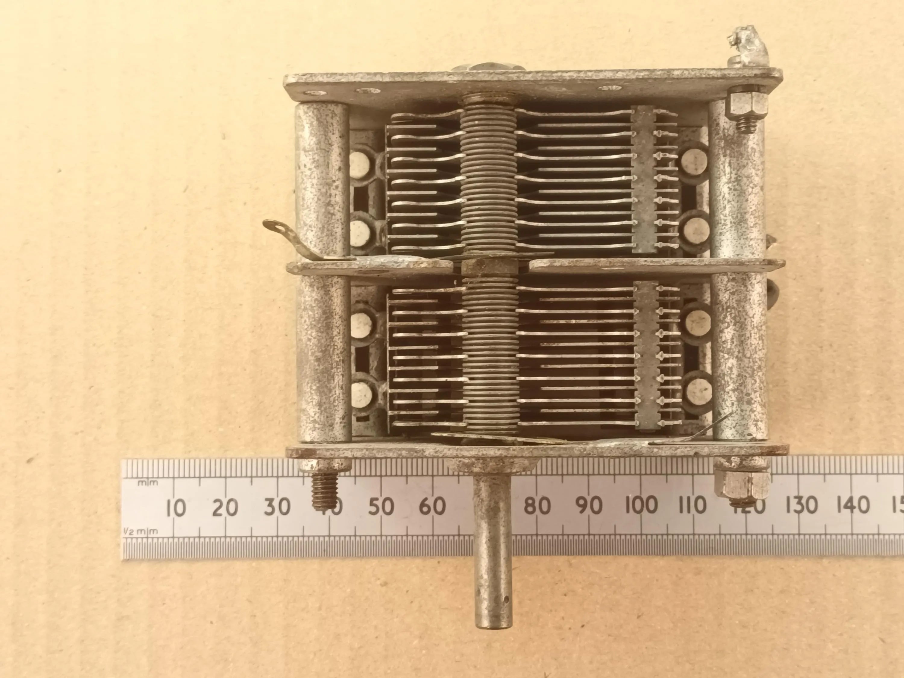 Dual Gang 15pF to 100pF High Voltage Air Spaced Variable Capacitor For TX Loop or ATU