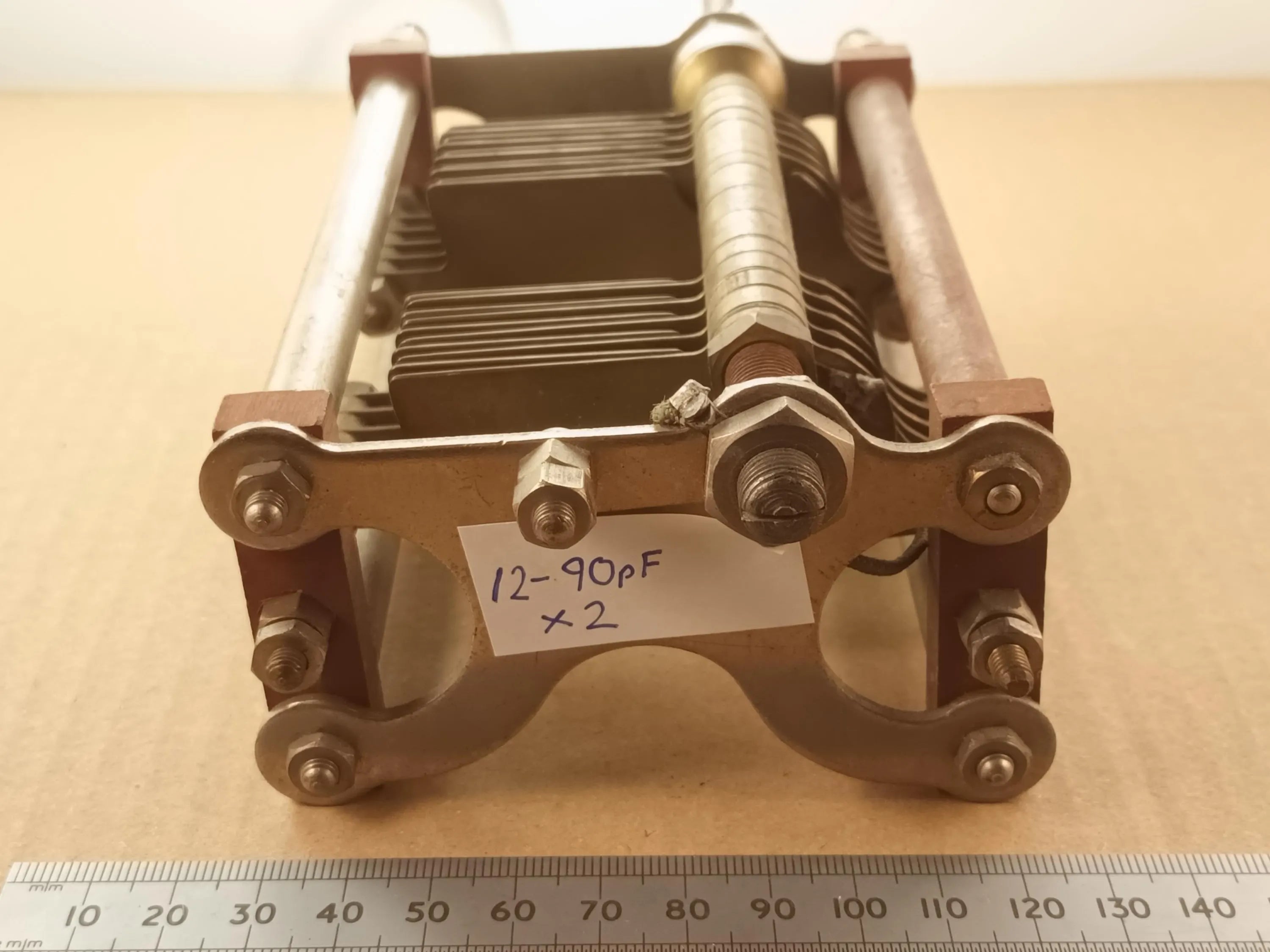 Dual Gang 12pF to 90pF High Voltage Air Spaced Variable Capacitor For TX Loop or ATU