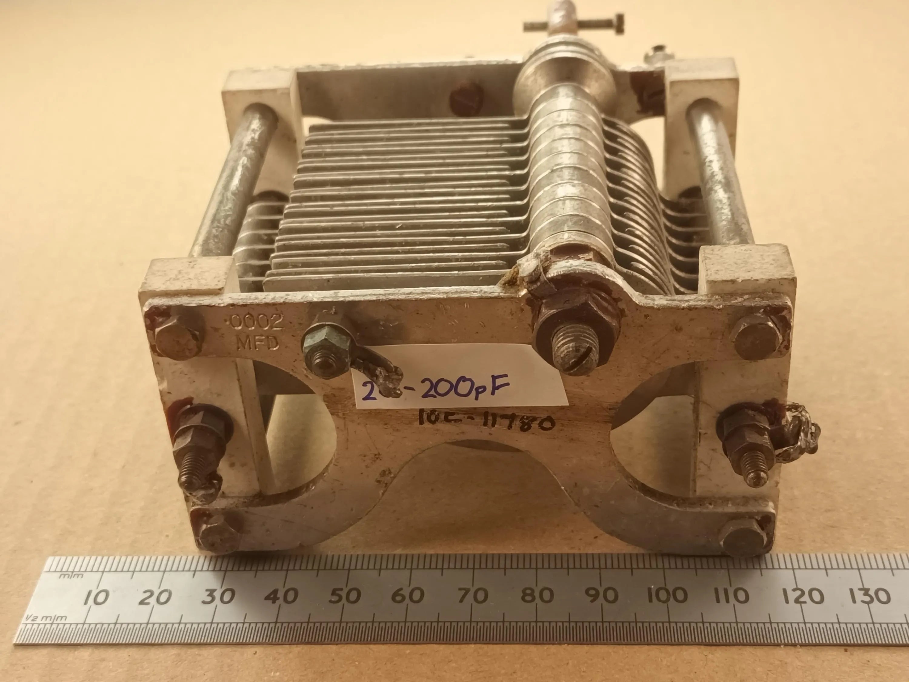 200pF High Voltage Air Spaced Variable Capacitor For Mag Loop TX or ATU Air Ministry