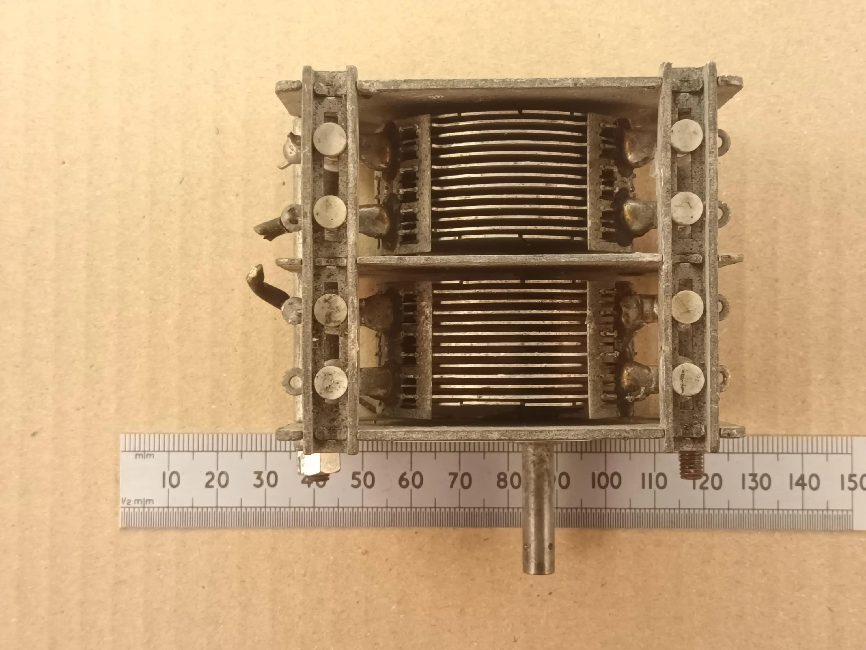 Dual Gang 15pF to 100pF High Voltage Air Spaced Variable Capacitor For TX Loop or ATU