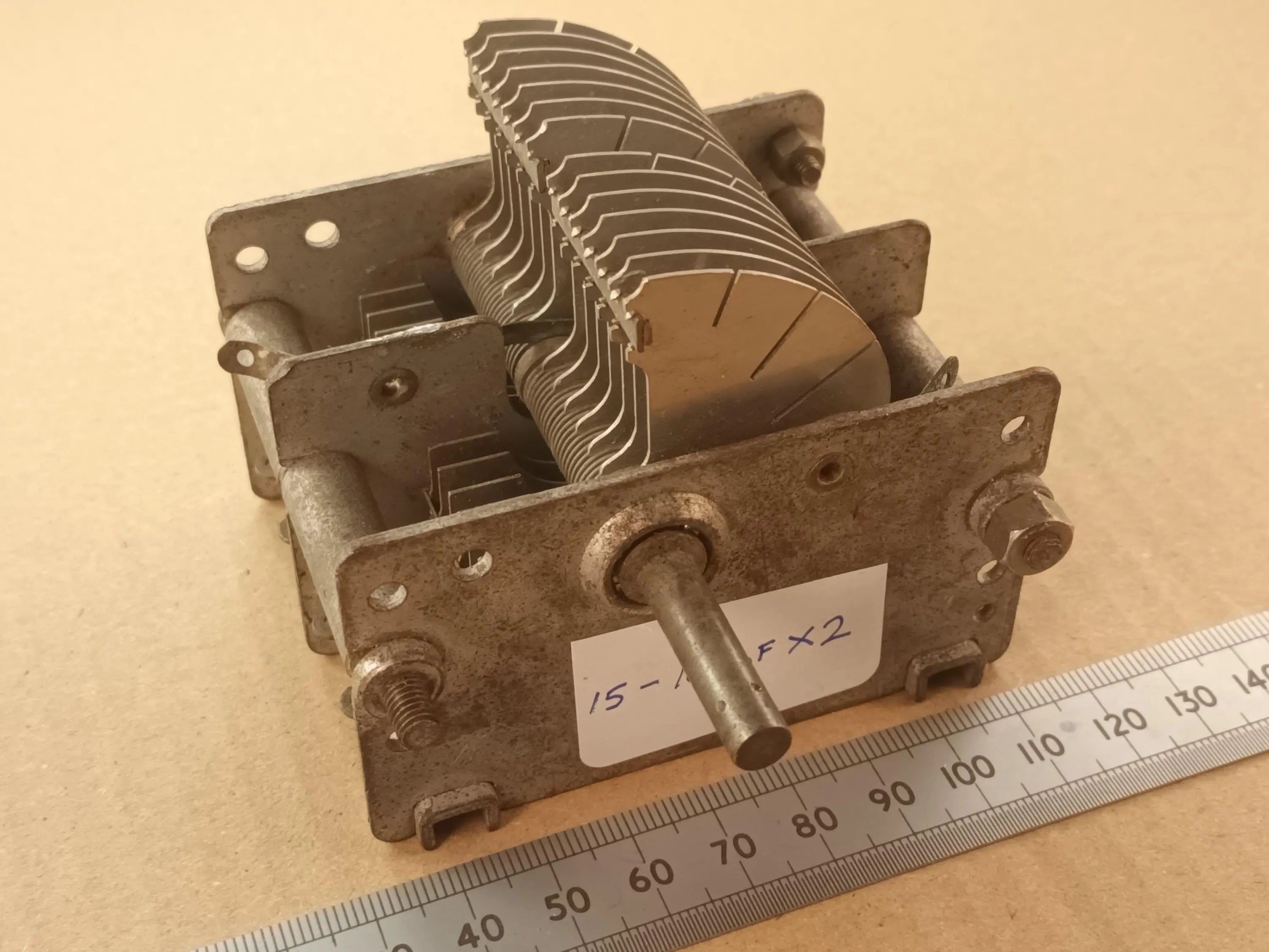 Dual Gang 15pF to 100pF High Voltage Air Spaced Variable Capacitor For TX Loop or ATU