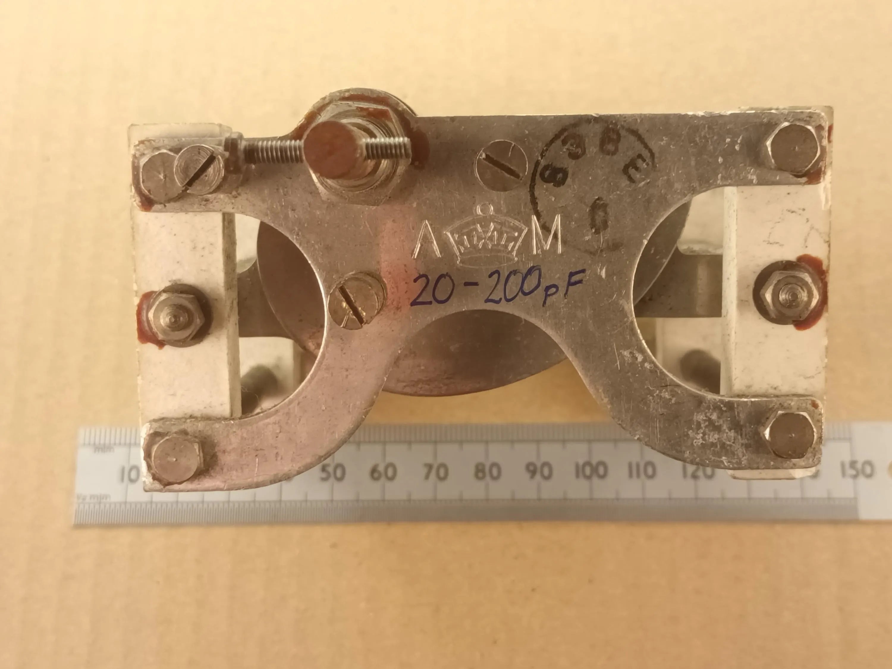 200pF High Voltage Air Spaced Variable Capacitor For Mag Loop TX or ATU Air Ministry