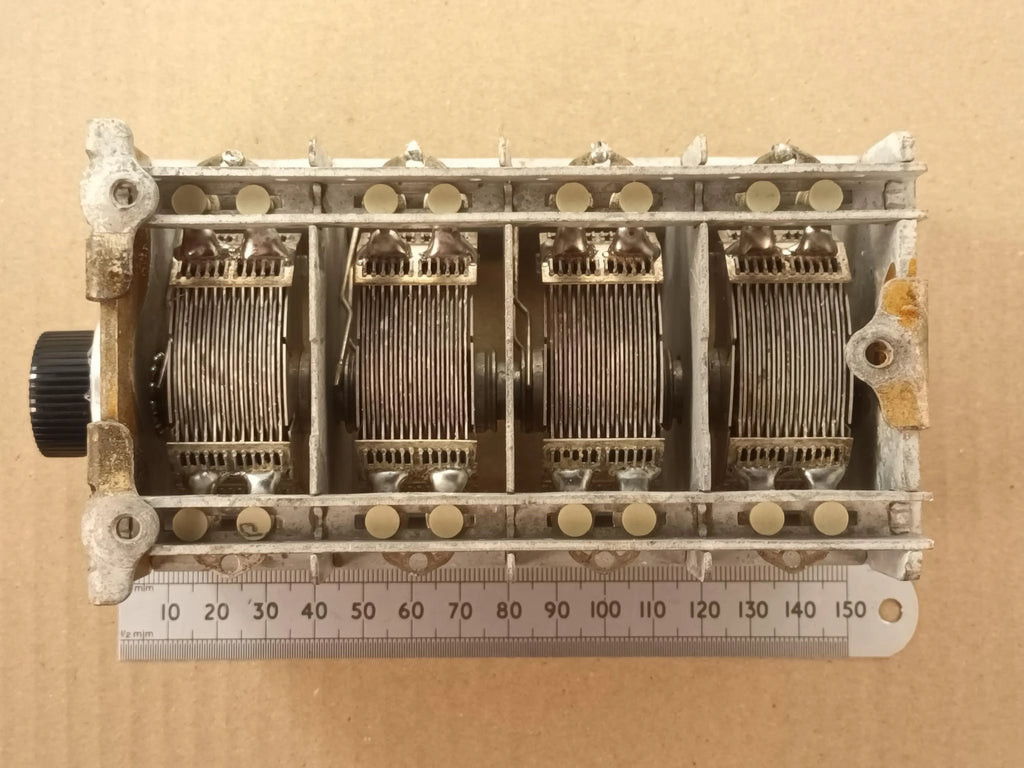 550pF X4 Variable Capacitor Four Gang Air Spaced