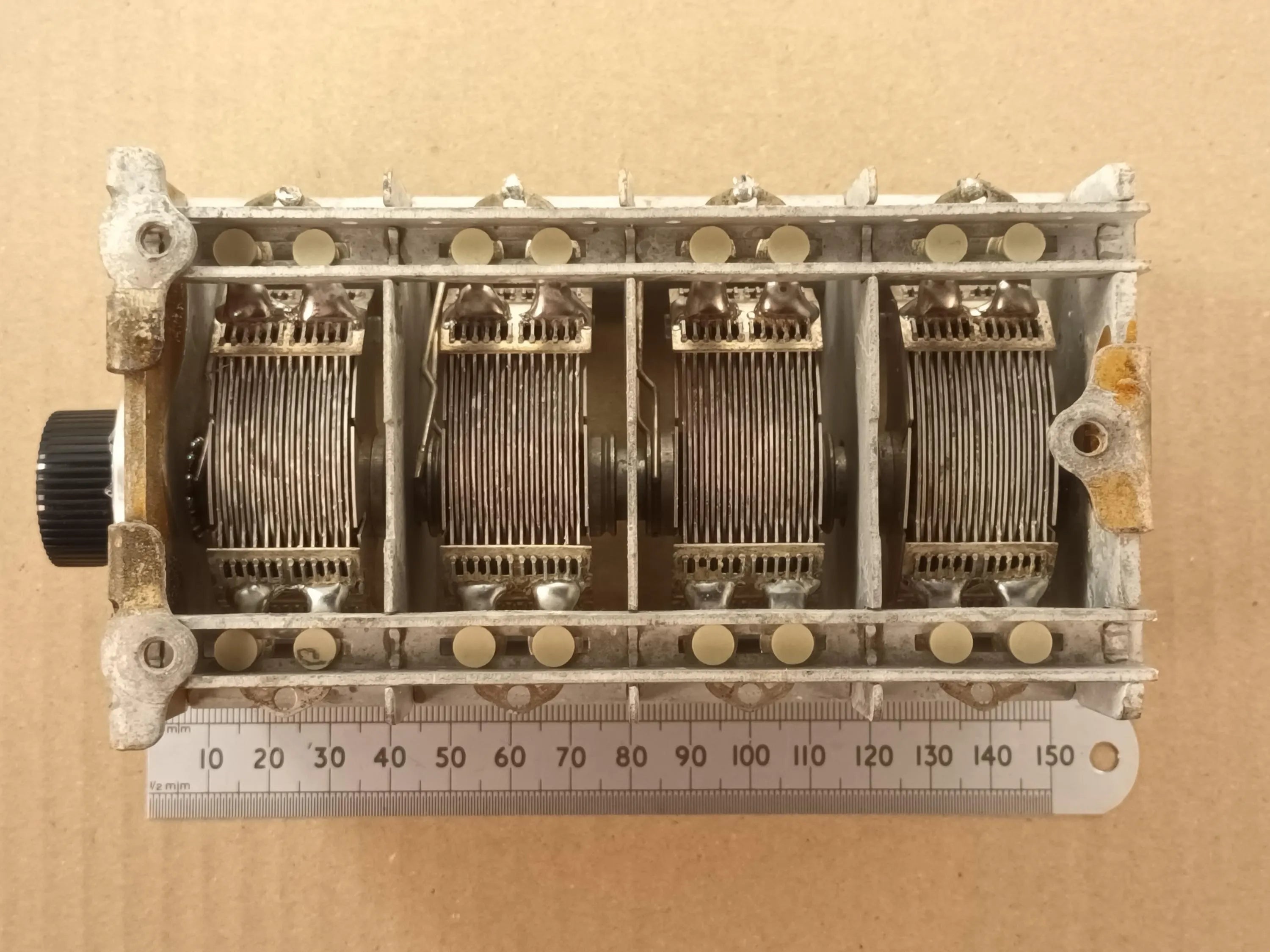 550pF X4 Variable Capacitor Four Gang Air Spaced