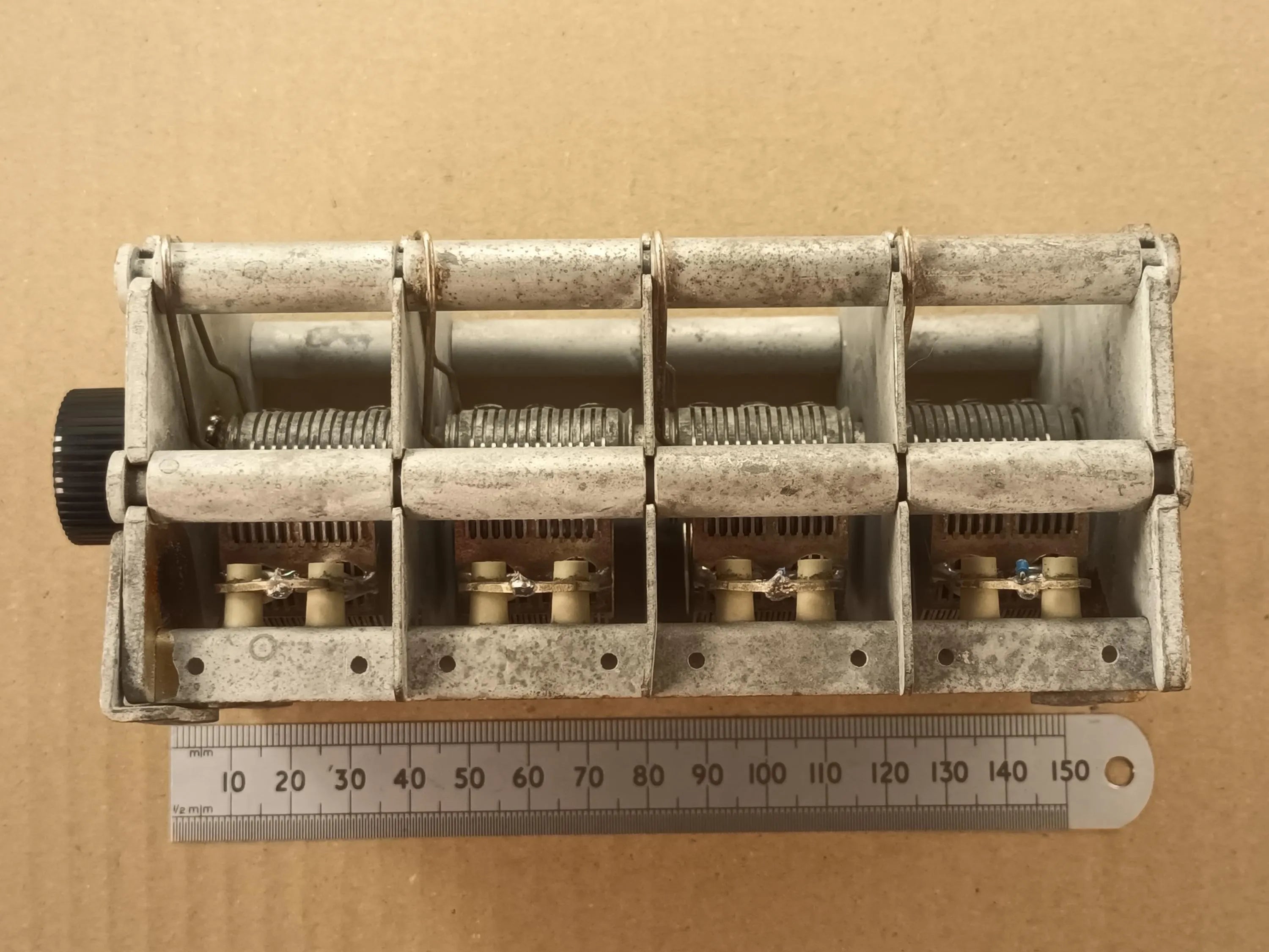 550pF X4 Variable Capacitor Four Gang Air Spaced