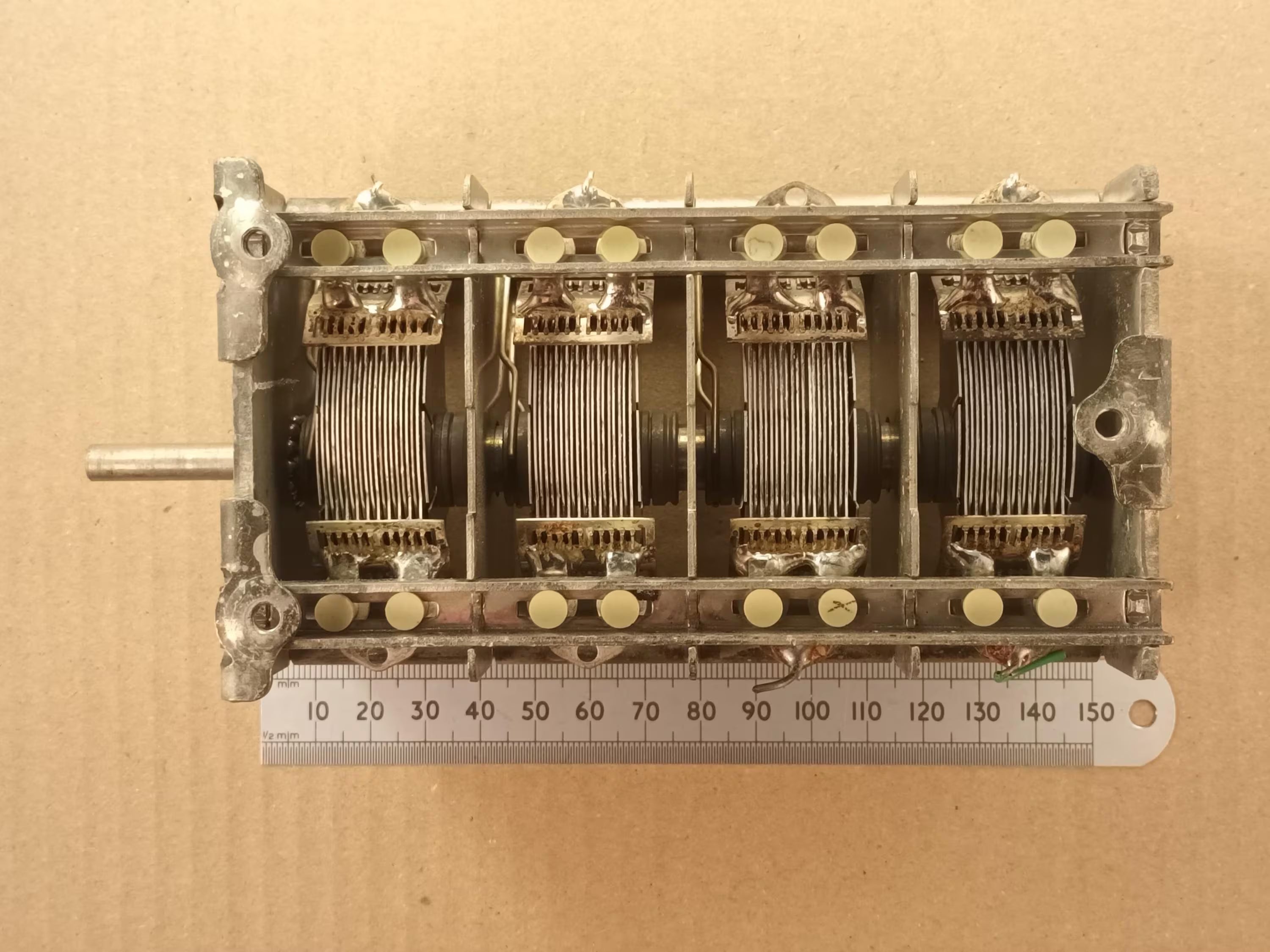 460pF X4 Variable Capacitor Four Gang Air Spaced