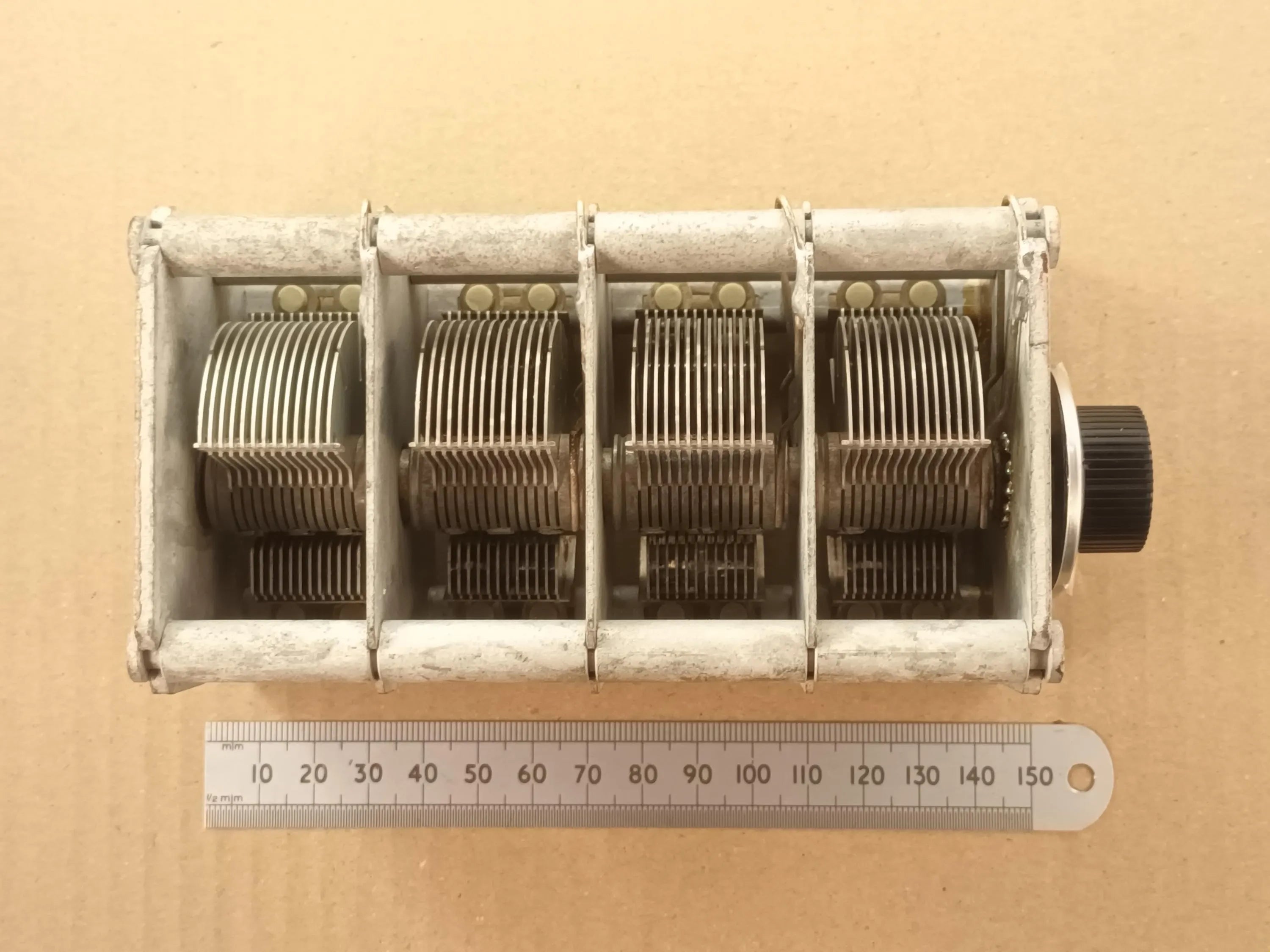 550pF X4 Variable Capacitor Four Gang Air Spaced