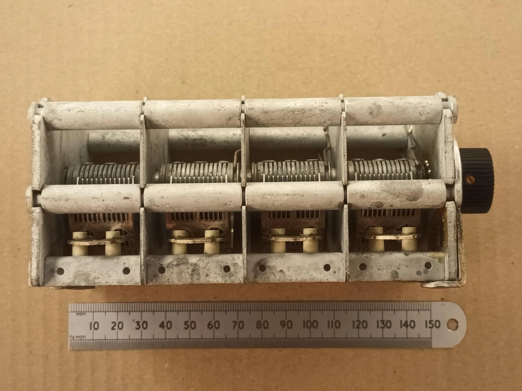 550pF X4 Variable Capacitor Four Gang Air Spaced