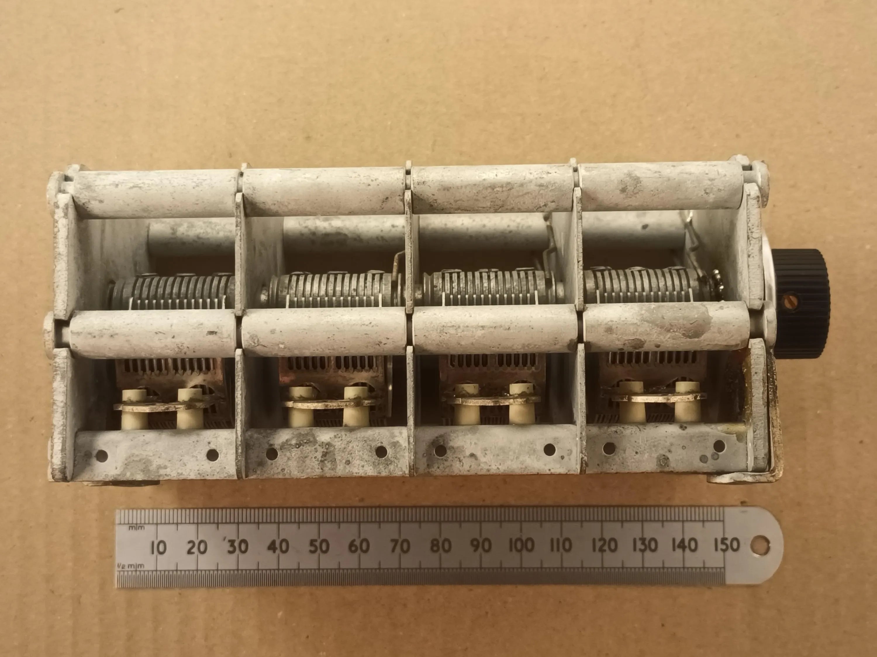550pF X4 Variable Capacitor Four Gang Air Spaced