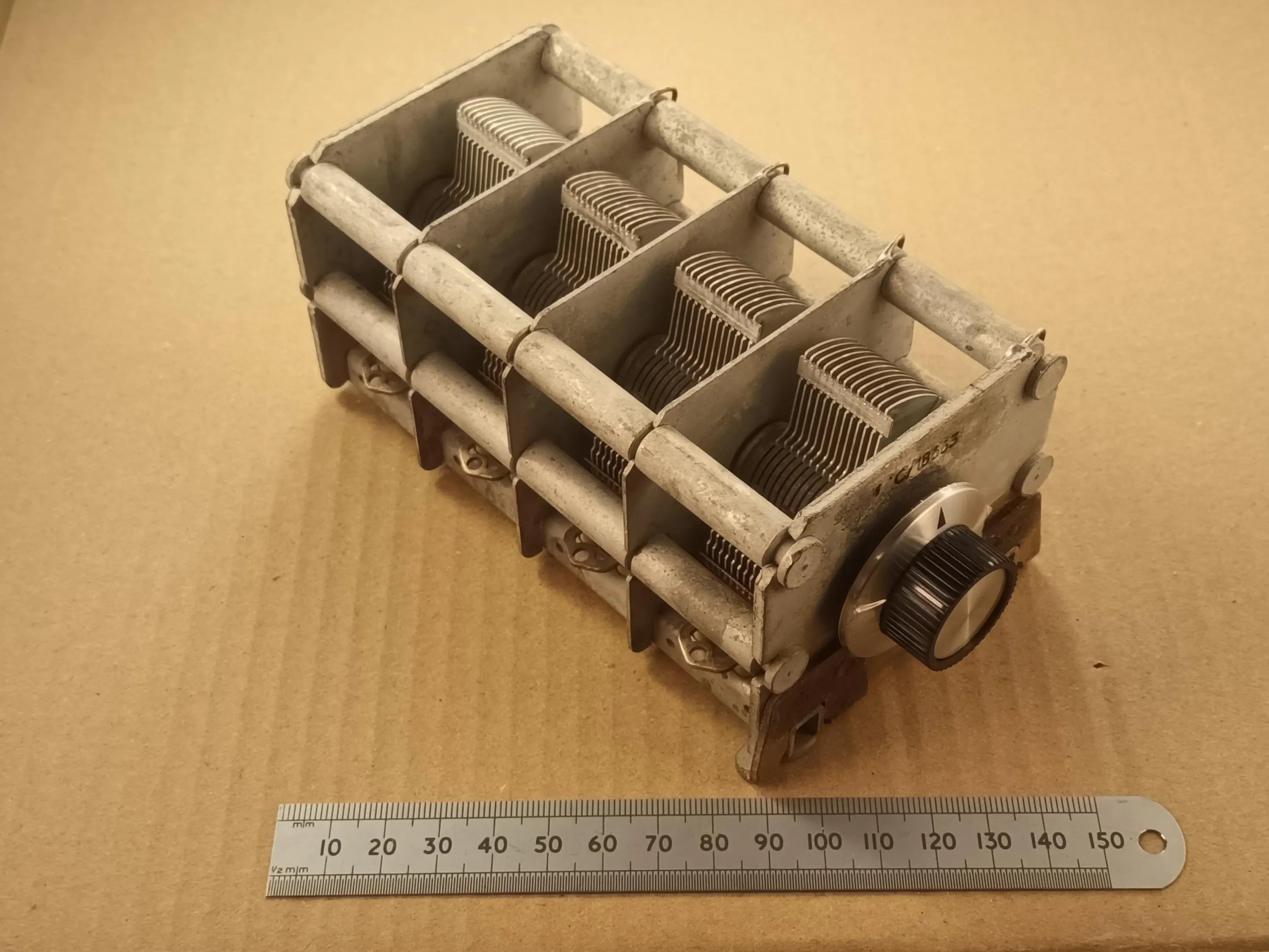 550pF X4 Variable Capacitor Four Gang Air Spaced