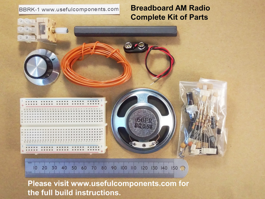 Six Transistor AM Radio Kit Using Solderless Breadboard With Full Online Instructions BBRK-1