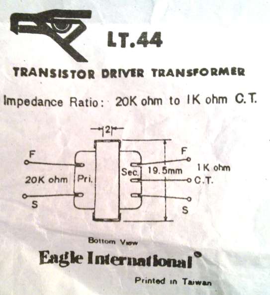 Eagle LT700 LT44 C703 Radio Output Or Interstage Tapped Audio Transformers