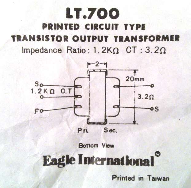 Eagle LT700 LT44 C703 Radio Output Or Interstage Tapped Audio Transformers