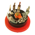 Transistor Radio Volume Control Potentiometer & 21mm Red Thumbwheel Knob, 5K