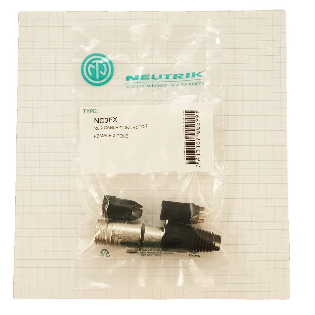 Neutrik 3 Pole XLR NC3FX Female Cable Line Socket Balanced Audio Connector