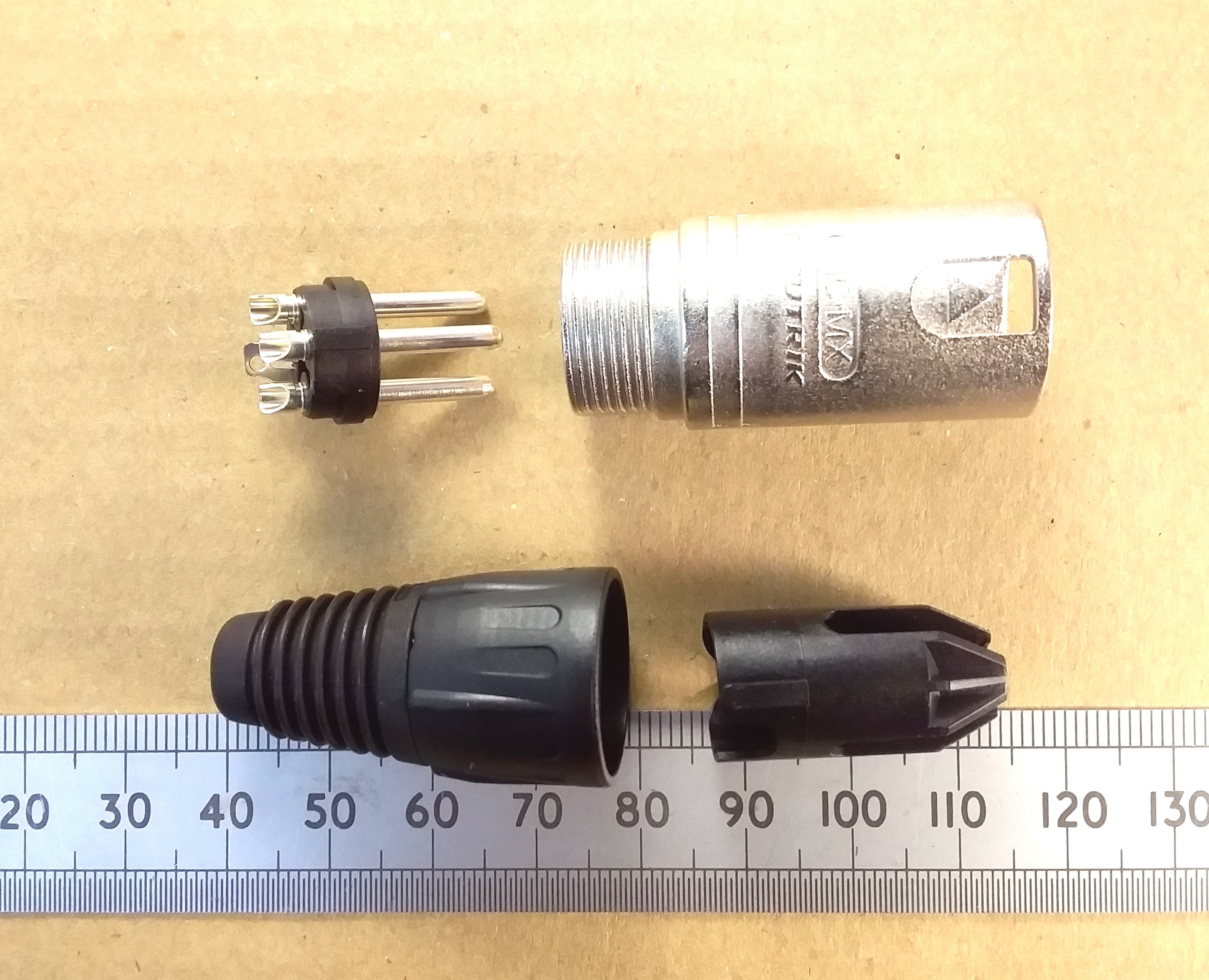 Three Pin Mono XLR NC3MX Male Line Plug Balanced Audio Connector 3 Pole Neutrik