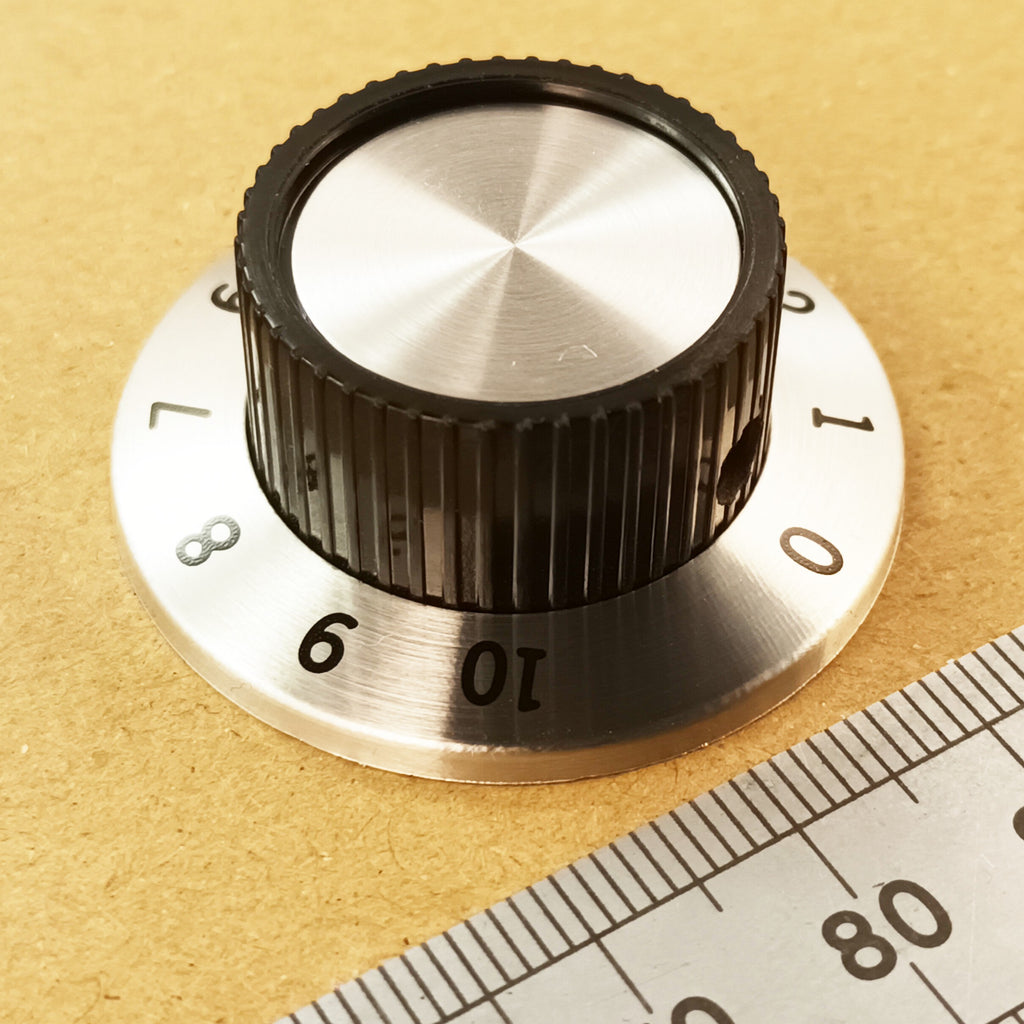 Aluminum Skirt Control Knob 37mm, 6.3mm Shaft, 0-10 Or Pointer Marking