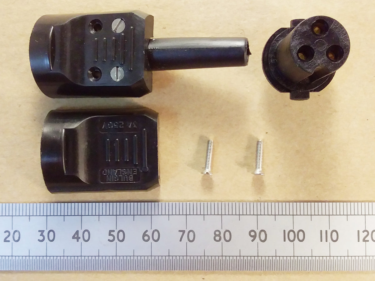 Bulgin Plug 3 Pin Line Socket Power Connector Mains Cable Inlet Hard Case