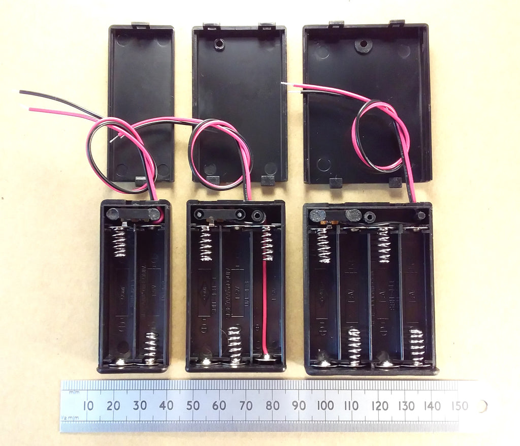 AAA Wired Battery Box With On Off Switch in 2 3 or 4 UM4 Cell Size