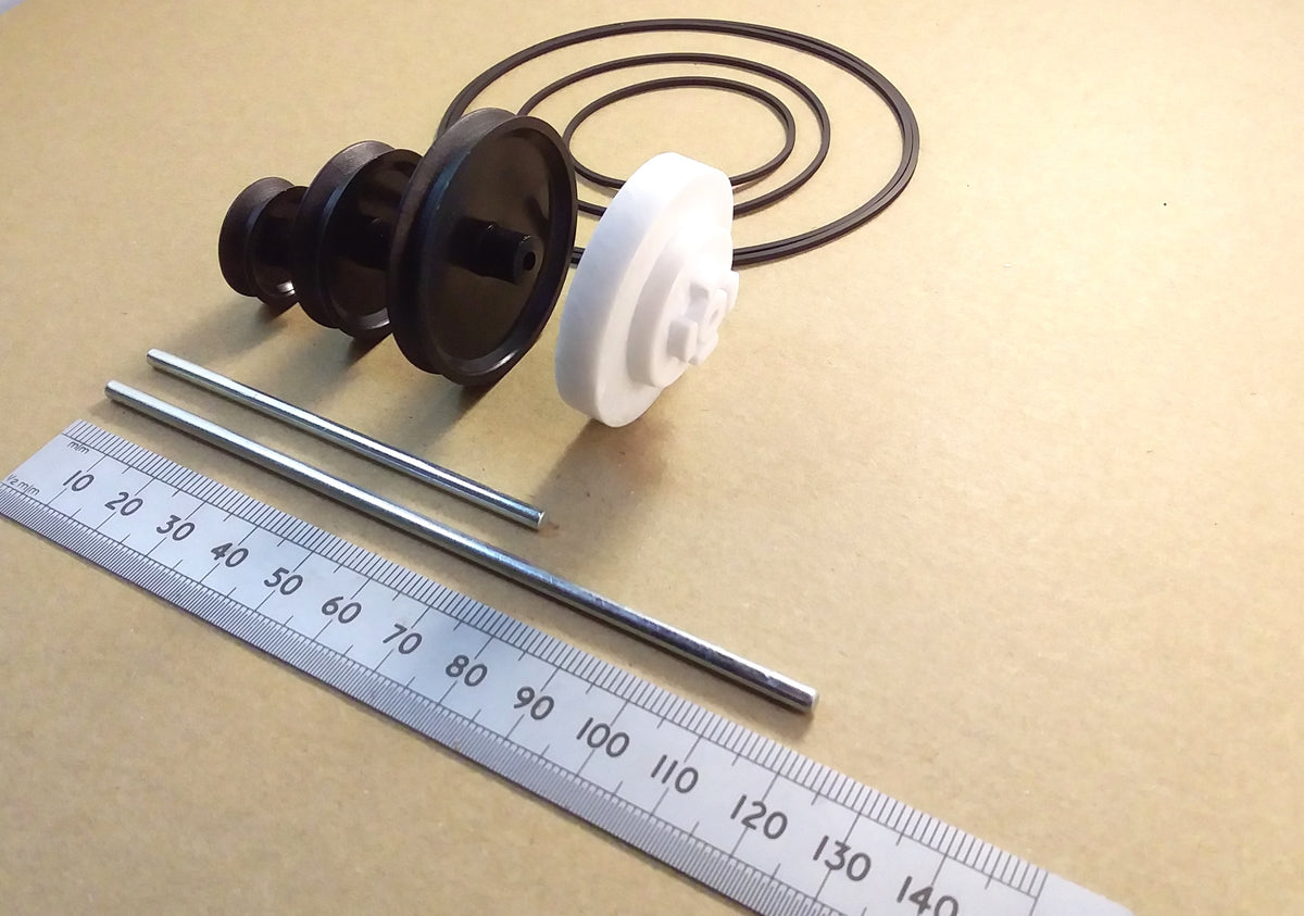 Plastic Mechanical Model Pulley Wheel, Drive Belt, CD Adaptor, Or 3mm Steel Shaft