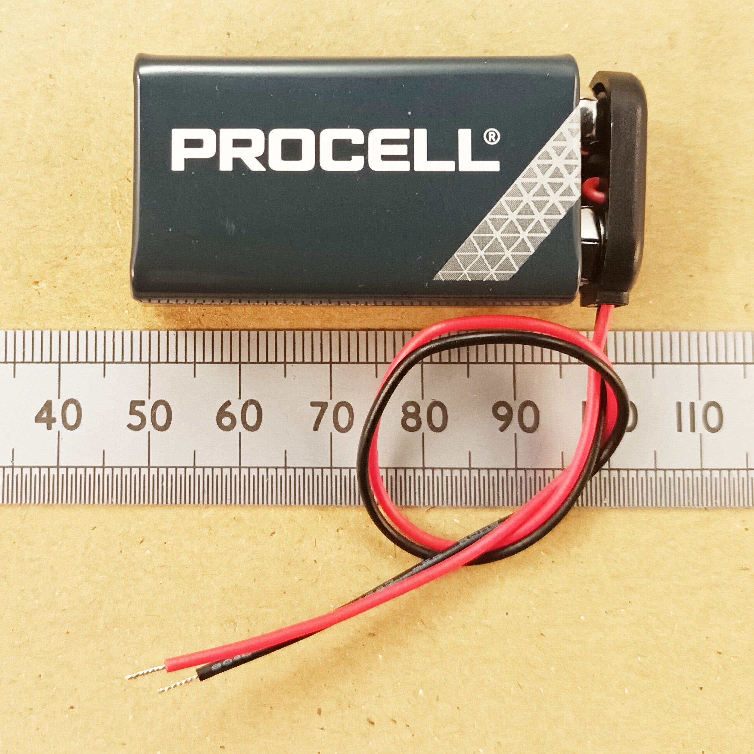 PP3 9V Battery Clip In Hard Plastic 15cm Wires