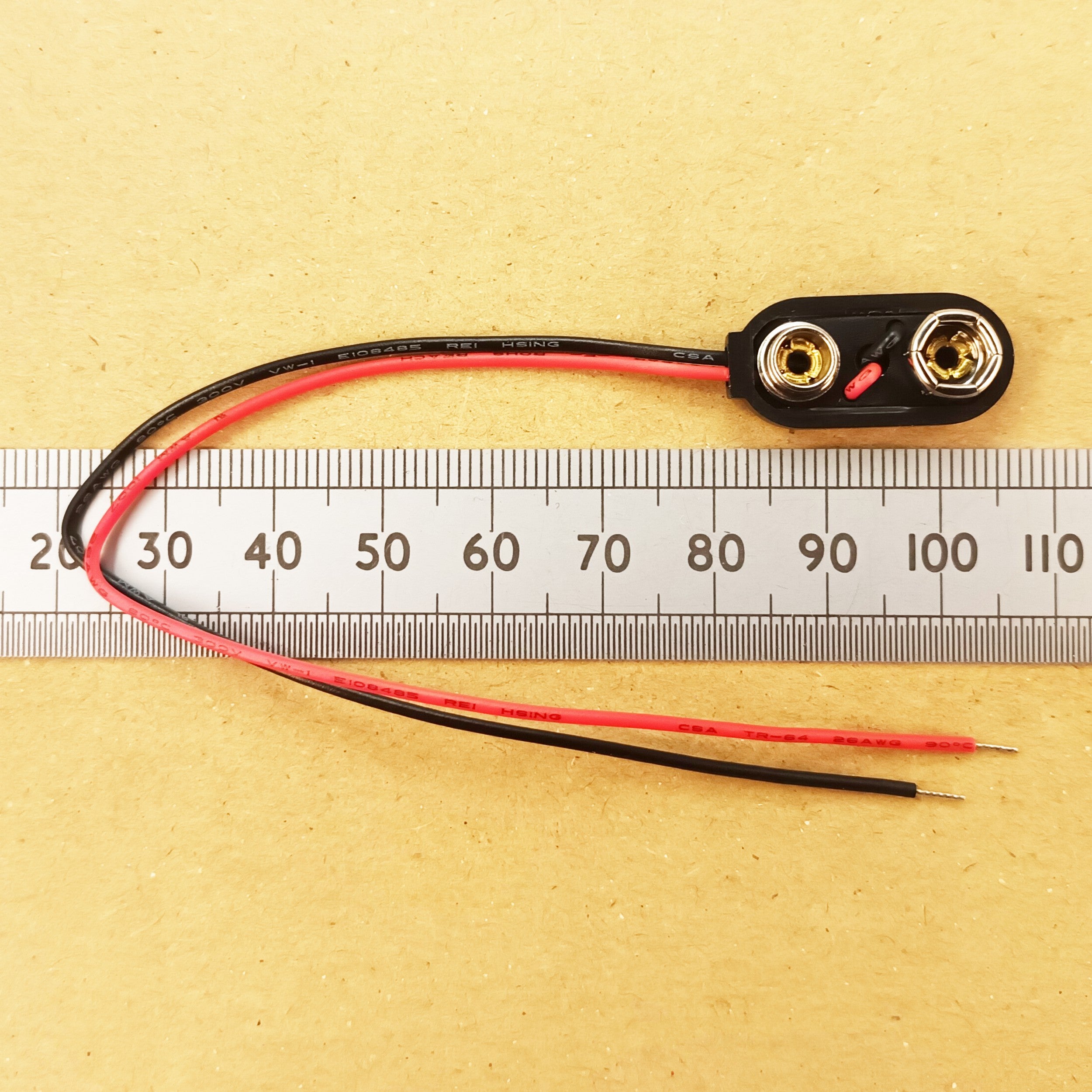 PP3 9V Battery Clip In Hard Plastic 15cm Wires
