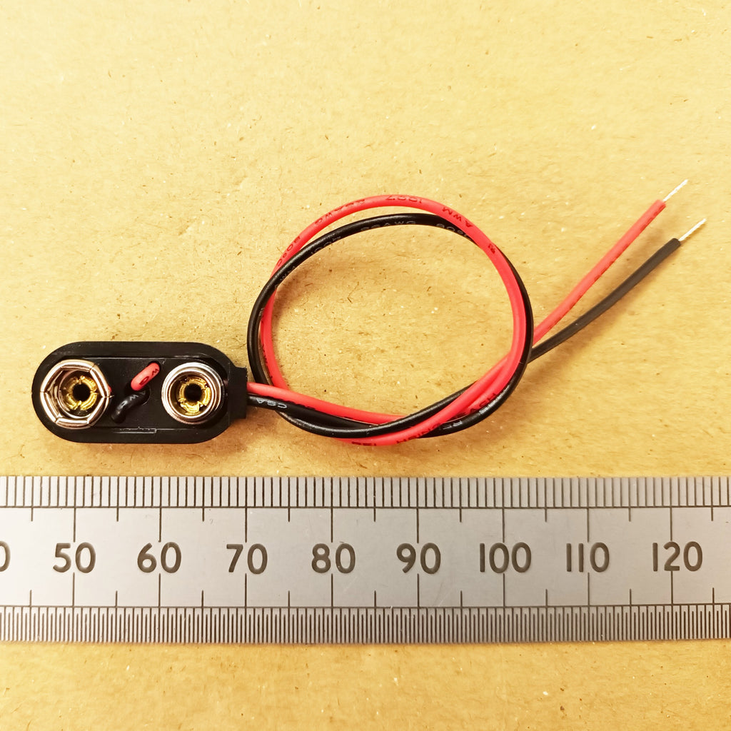 PP3 9V Battery Clip In Hard Plastic 15cm Wires