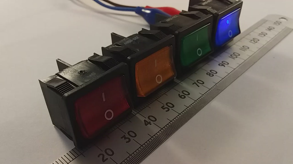 Rocker Switch Mains Power Neon Illuminated DPST 250V 6 Amp