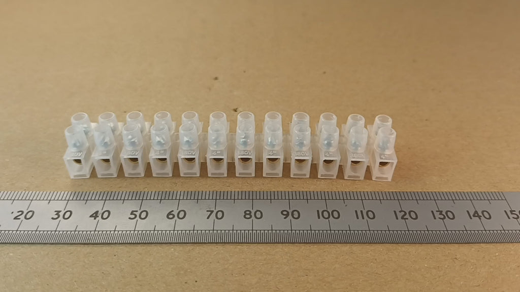 12 Way Electrical Terminal Strip Block 250V 3, 5, 10, 15, & 30 Amp