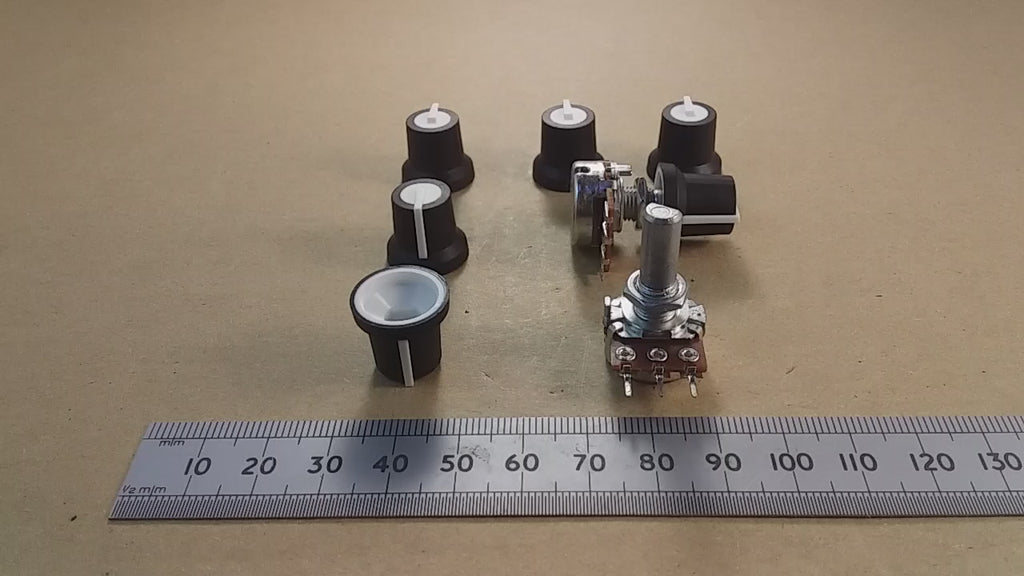 Volume Control Mixer Knobs for 6mm D-Shaft With Colored Pointer And Top