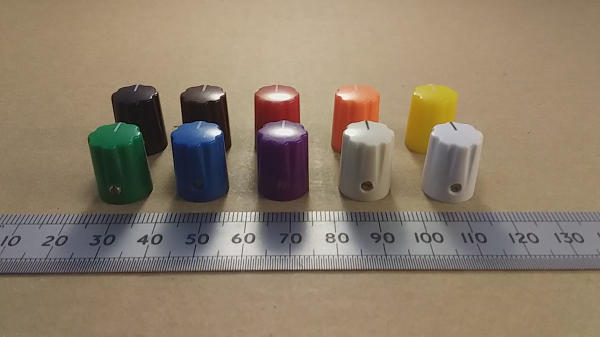 Control Knob For Quarter Inch Round or 6mm Splined Shafts 13mm 1900h