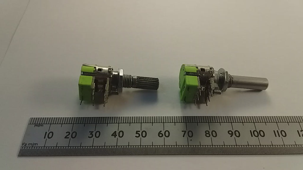 B50K Switched Stereo Potentiometer 12mm Dual Pot On-Off Switch in Splined Or D Shaft