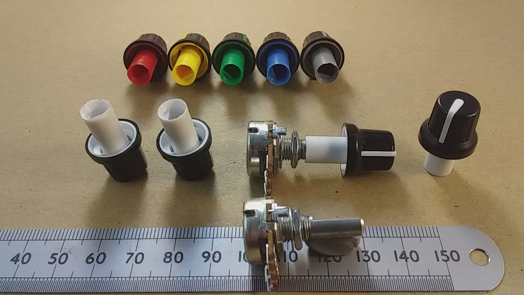 Through Panel Extension Volume Control Knob For Metric 6mm Flatted D Shaft