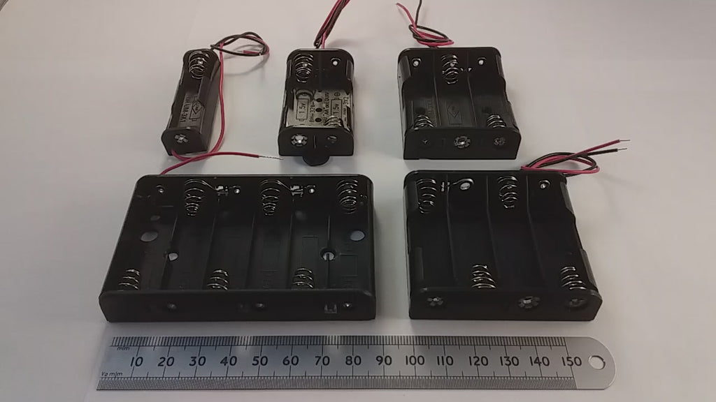 AA Battery Holder With Wires For 1, 2, 3, 4, or 6 UM-3 Batteries
