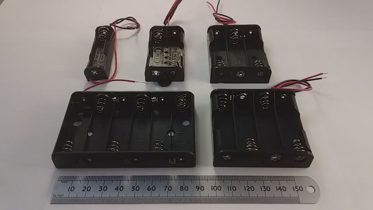 AA Battery Holder With Wires For 1, 2, 3, 4, or 6 UM-3 Batteries