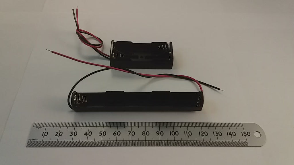 2X AAA Battery Holder With Wires 2 UM4, Long And Side By Side