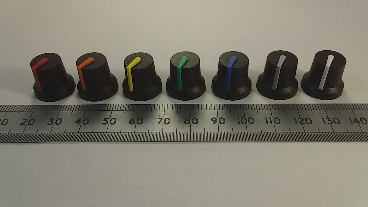 Potentiometer Control Knob For 6mm D Shaft Pots with Colored Line K87MBR D60
