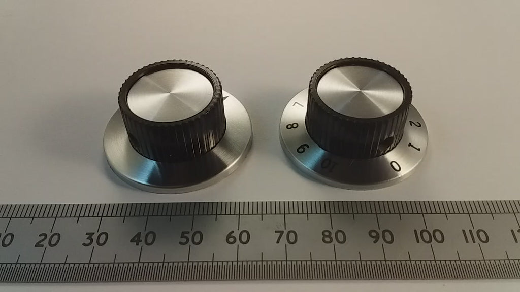 Aluminum Skirt Control Knob 37mm, 6.3mm Shaft, 0-10 Or Pointer Marking