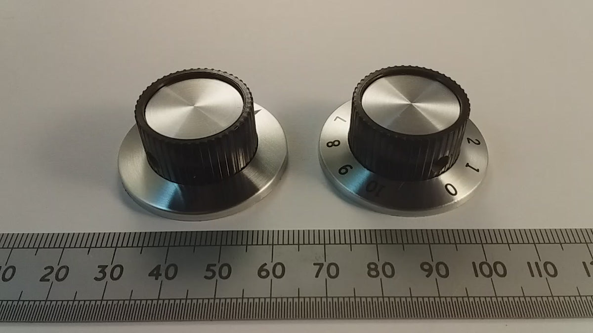 Aluminum Skirt Control Knob 37mm, 6.3mm Shaft, 0-10 Or Pointer Marking