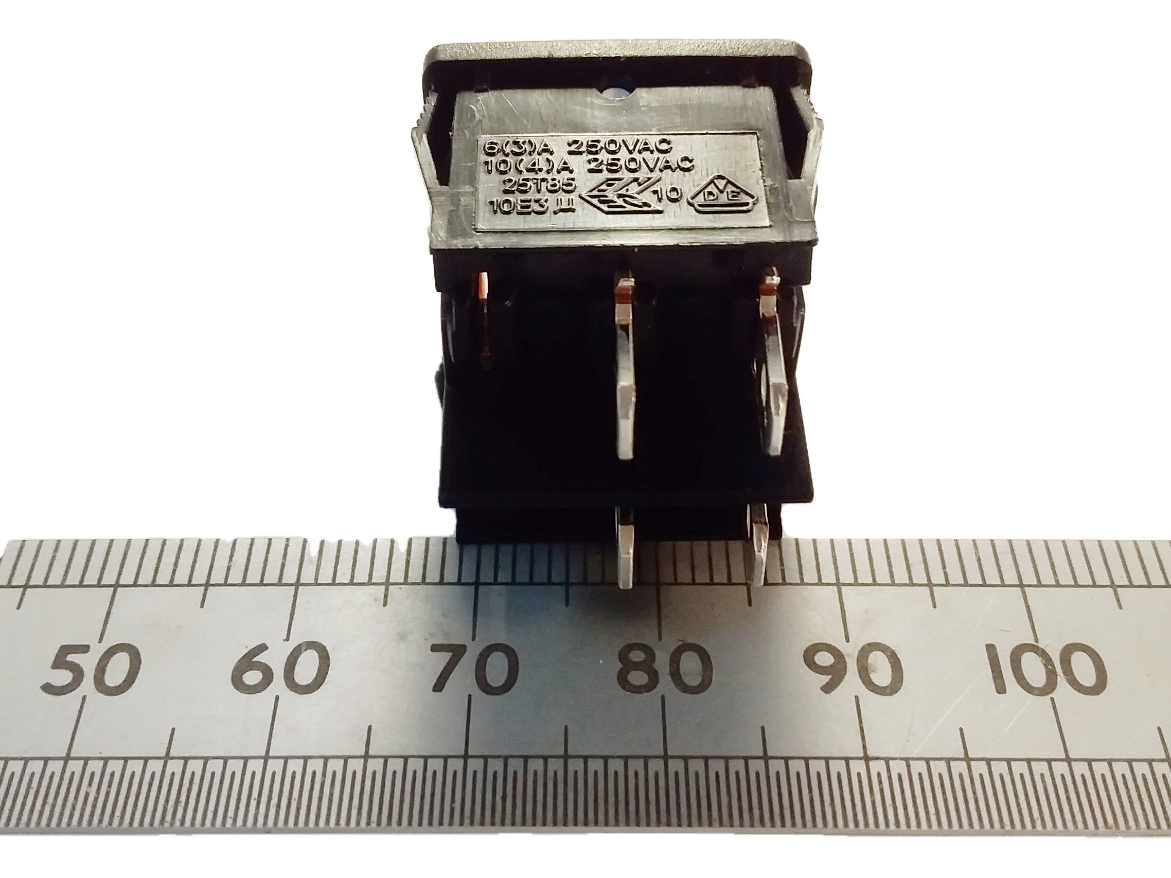 Rocker Switch Mains Power Neon Illuminated DPST 250V 6 Amp