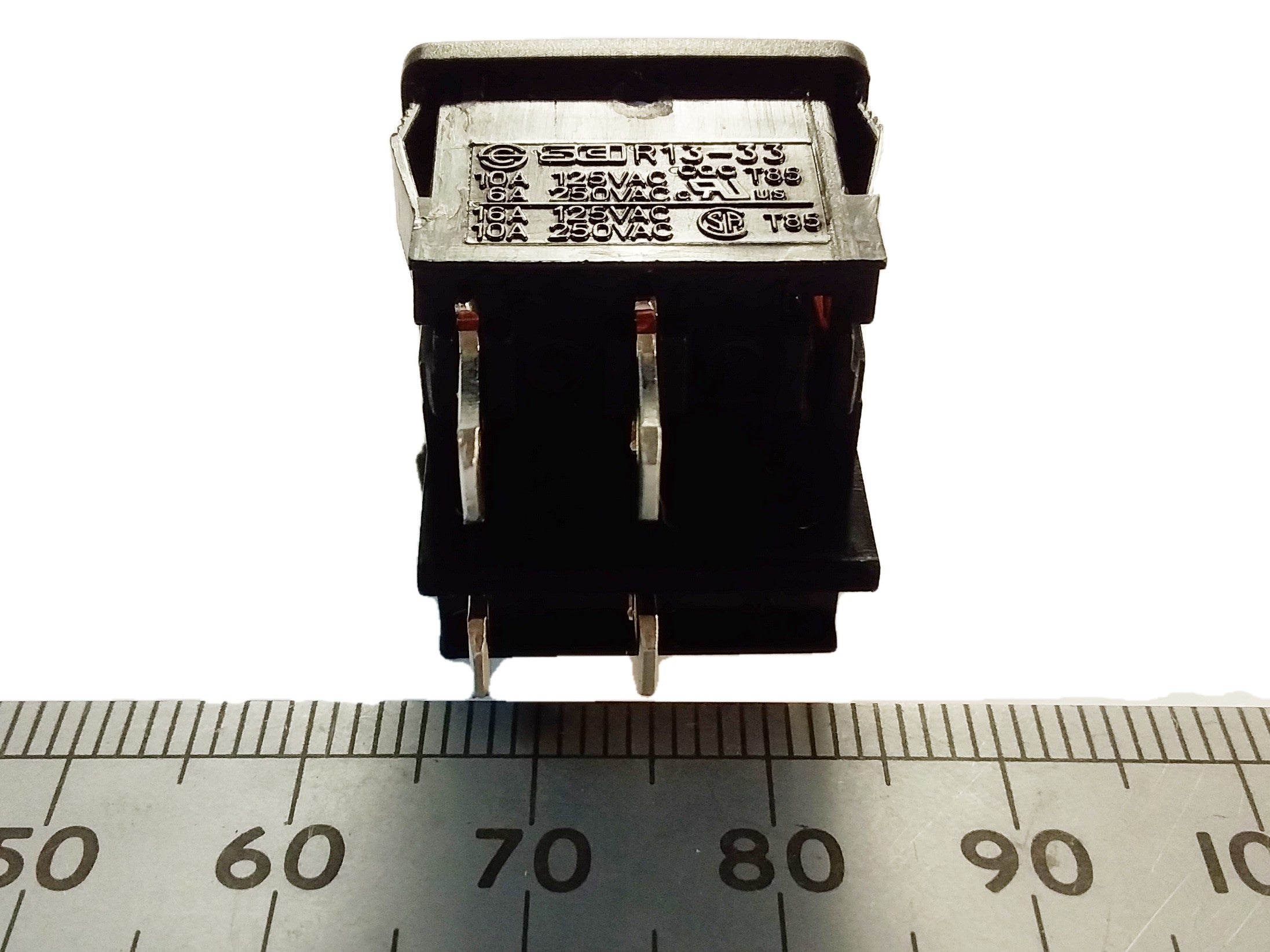 Rocker Switch Mains Power Neon Illuminated DPST 250V 6 Amp