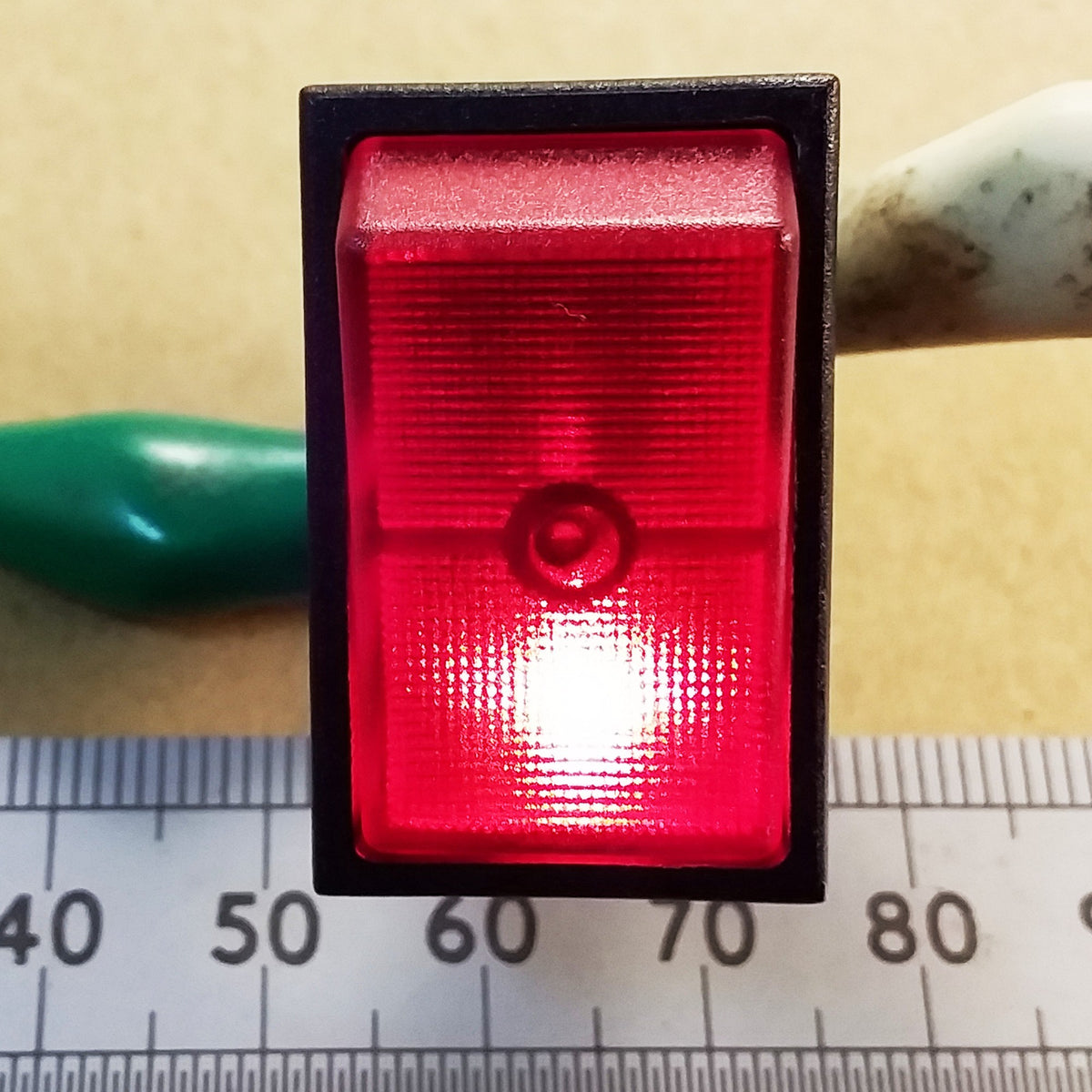 Dashboard Rocker Switch 12V Illuminated SPST 15A D.C. Red Yellow or Green