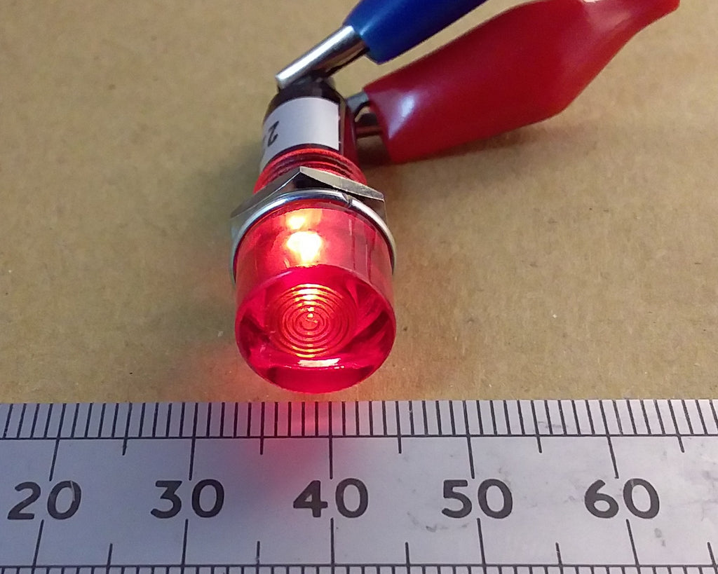 Neon Panel Indicator Lamp 12mm Round 220 250 VAC Mains Red Orange Green Blue NI-1