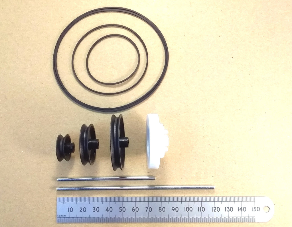 Plastic Mechanical Model Pulley Wheel, Drive Belt, CD Adaptor, Or 3mm Steel Shaft