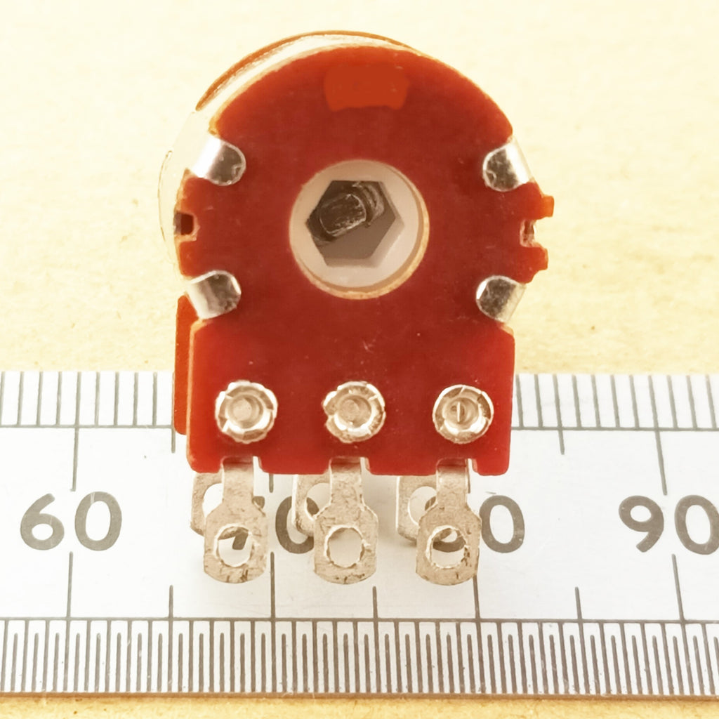 Stereo 16mm Logarithmic Potentiometer Solder Lug Splined Dual Log A SLST