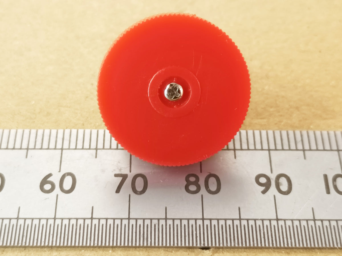 Transistor Radio Volume Control Potentiometer & 21mm Red Thumbwheel Knob, 5K