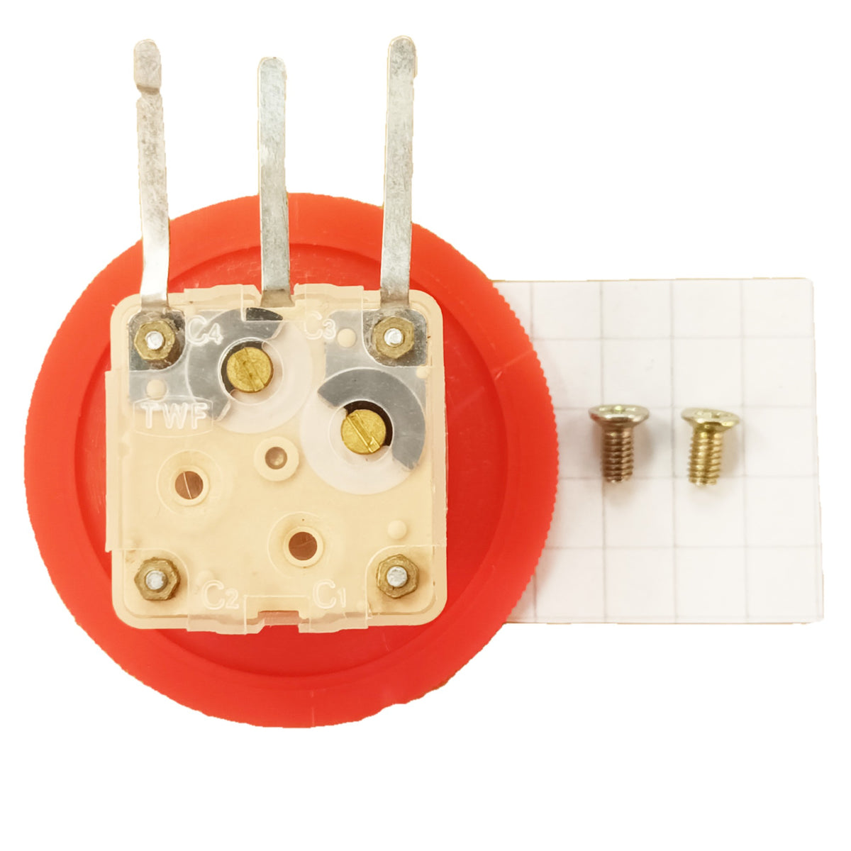 Variable Capacitor Dual Gang 60 140pF 200pF Total Large Red Thumbwheel Knob & Screws