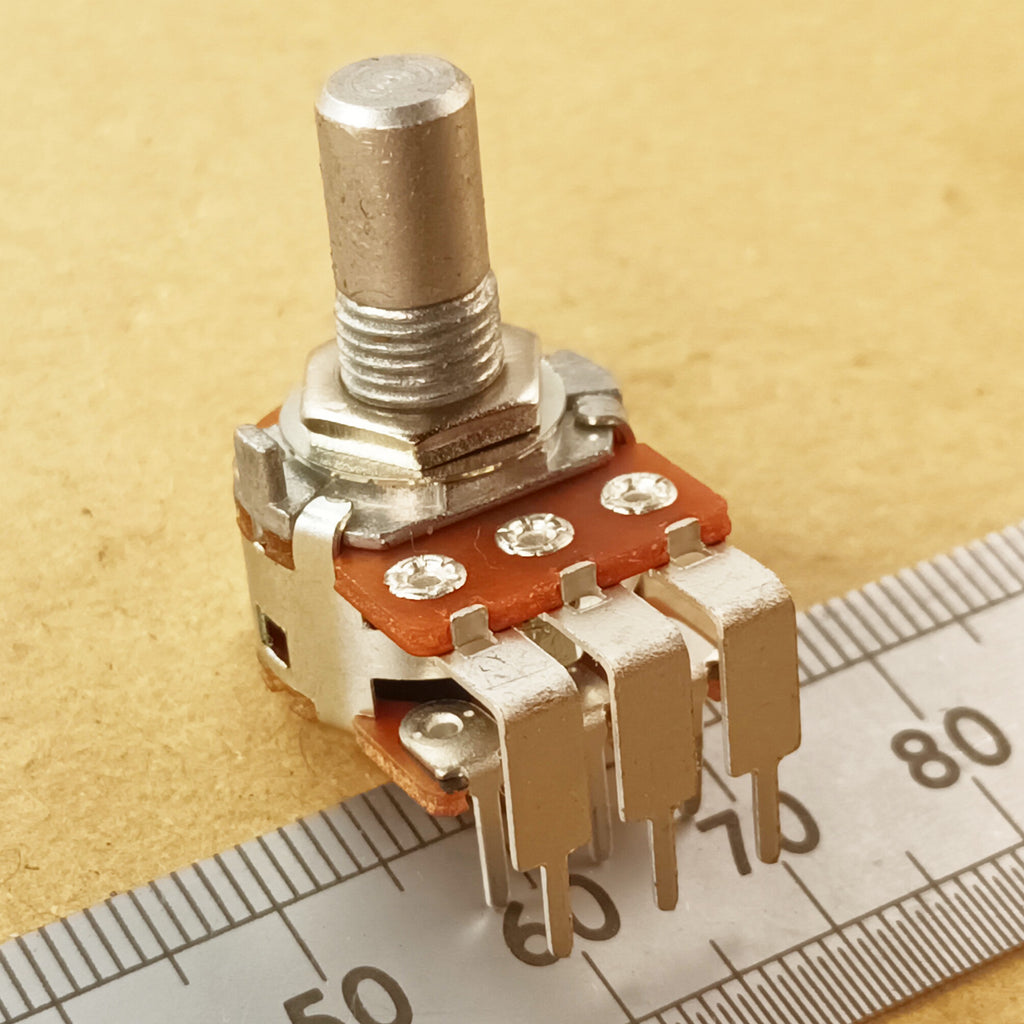 Stereo Logarithmic Potentiometer Vertical 6.3mm 0.25 Inch Round Shaft A VR63ST